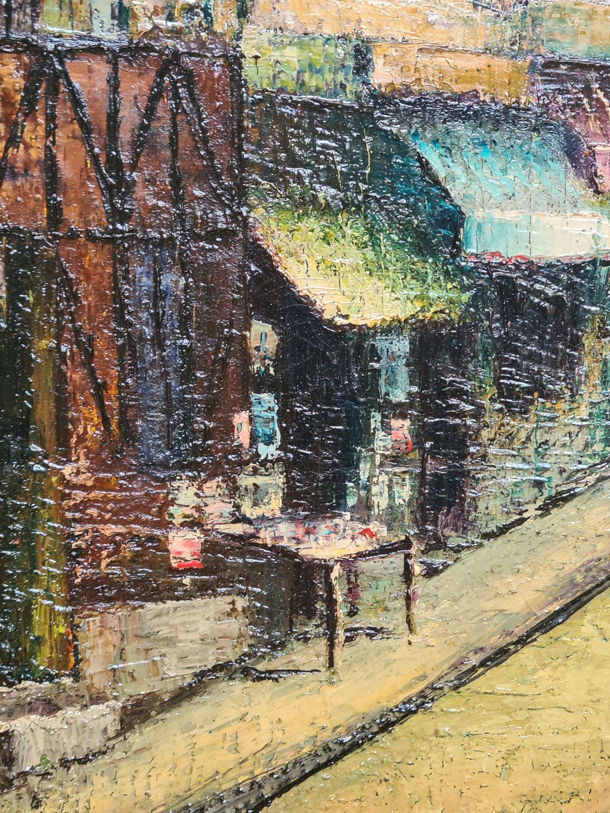 Art Augustin Francois Guille Aka Archiguille, Paris School Cityscape, Circle Of Maurice Utrillo, La Mère Catherine Montmartre (1960) photo