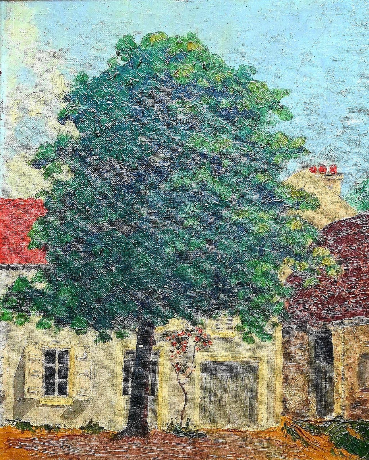 Naive Folk Art Village Street Scene photo furniture