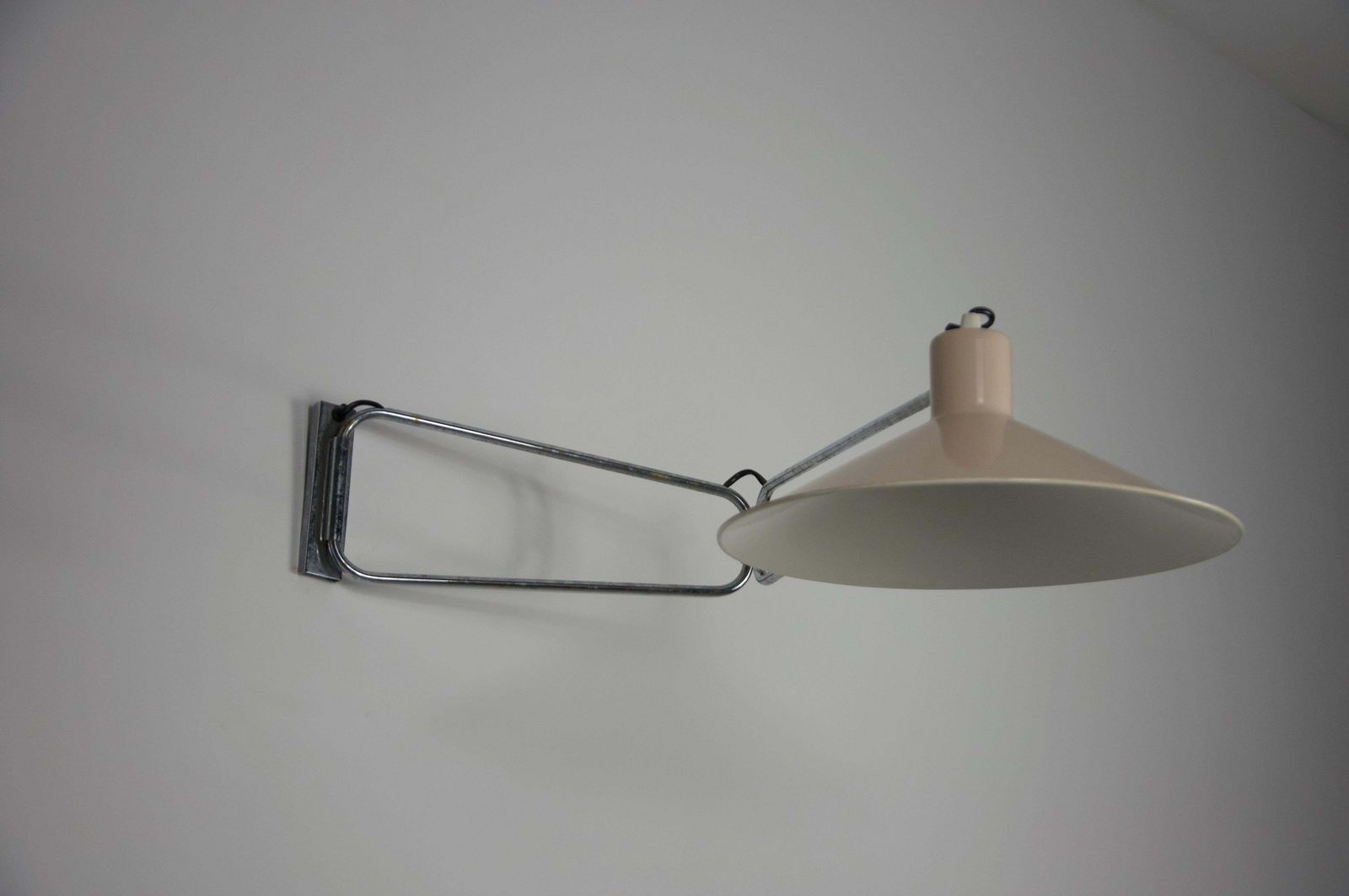 Mid Century Chrome Swing Arm Wall Lamp, France, 1950s photo furniture