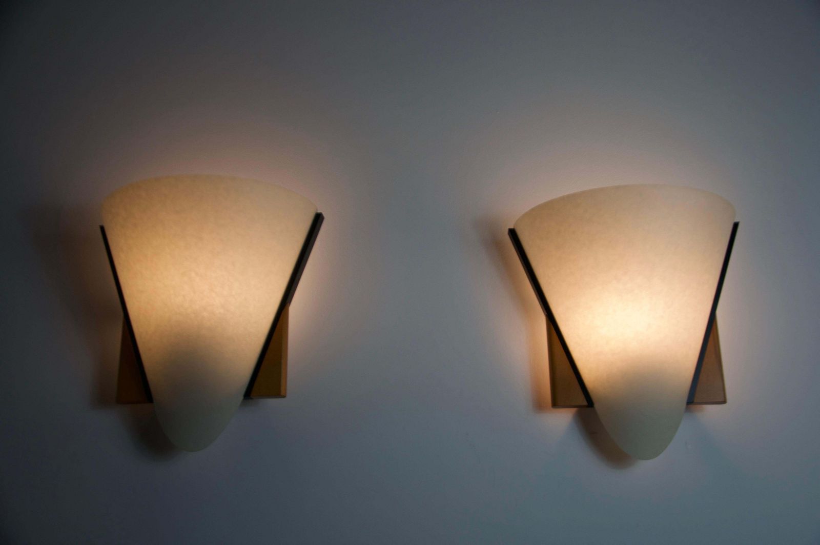 Pair Of Wooden Wall Lamps By Domus, 1970s photo buy