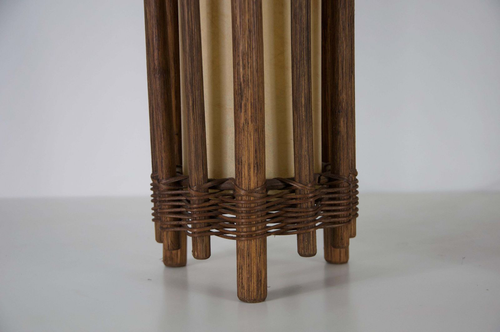 Pair Of Midcentury Wooden Table Lamps In The Style Of Temde, Circa 1970 photo vintage