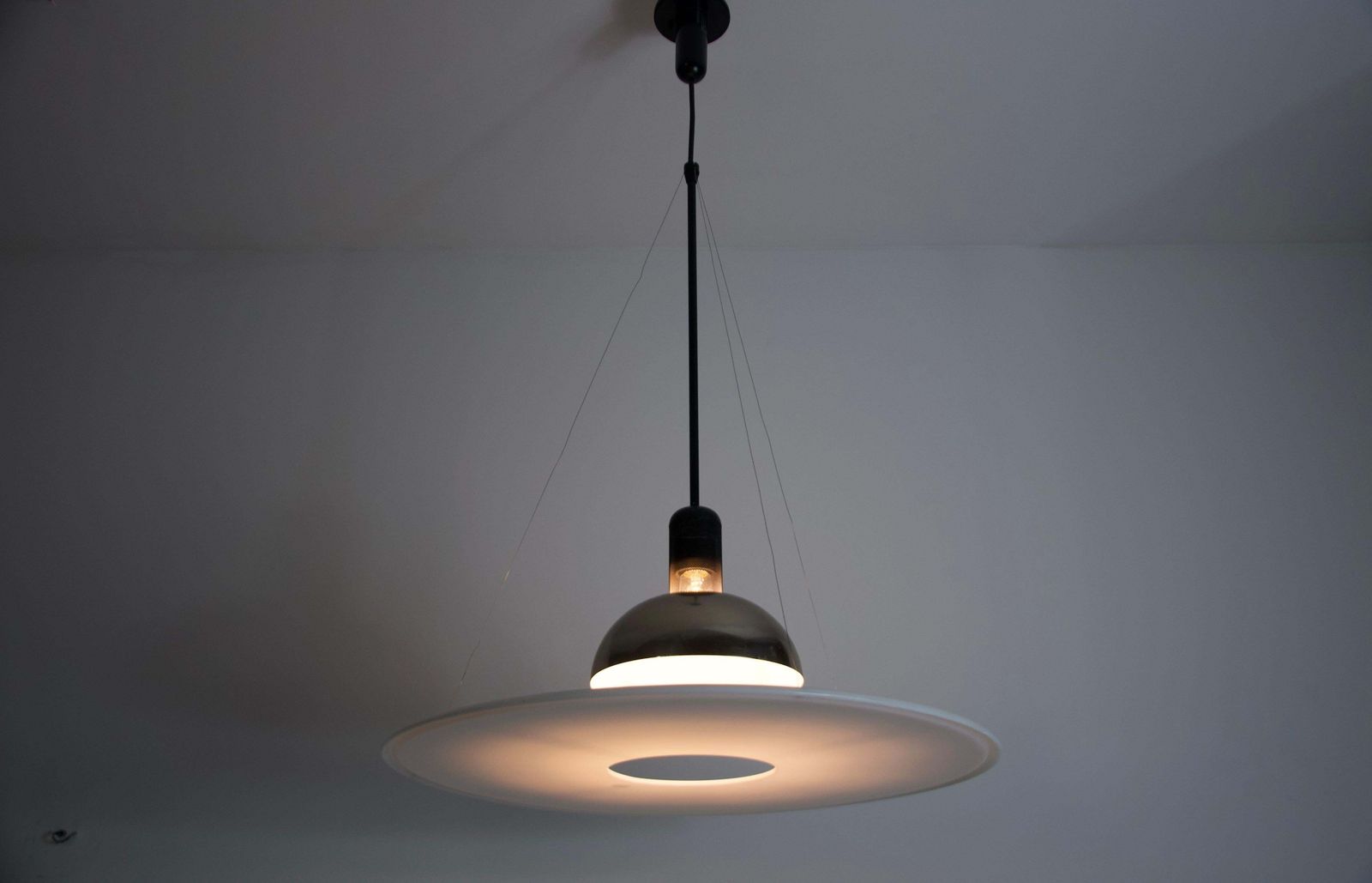 Italian Frisbi 850 Pendant Lamp By Achille Castiglioni For Flos, 1970s photo furniture