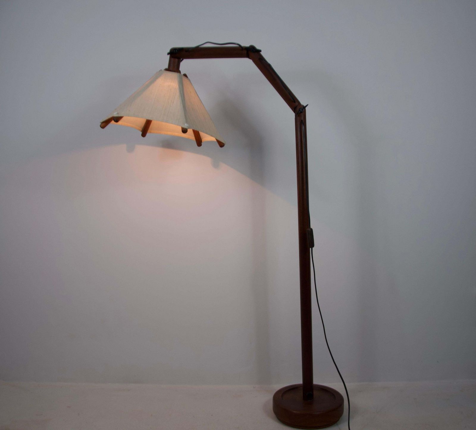 2135.0 Adjustable Midcentury Wooden Floor Lamp By Domus, 1960s photo