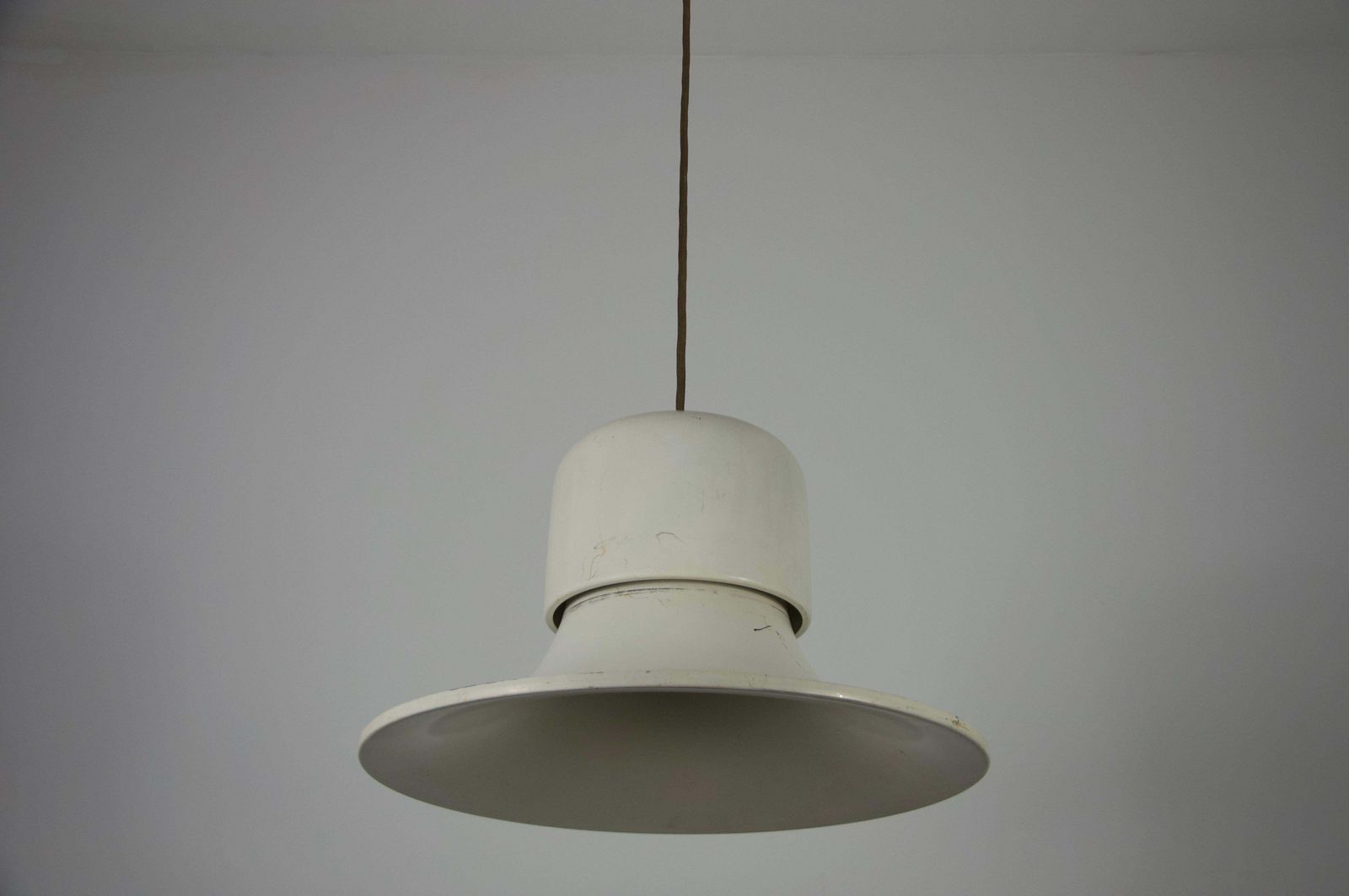photo furniture White Metal Hanging Lamp By Joe Colombo Stilnovo, Italy, 1950s