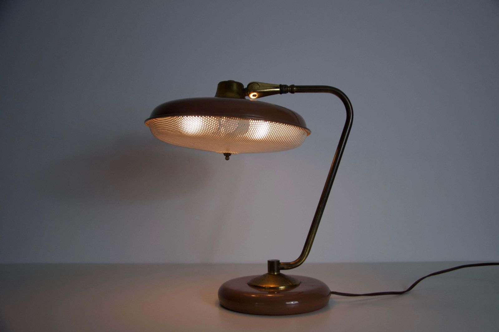 Mid Century American Brass And Metal Table Lamp, 1960s photo for sale