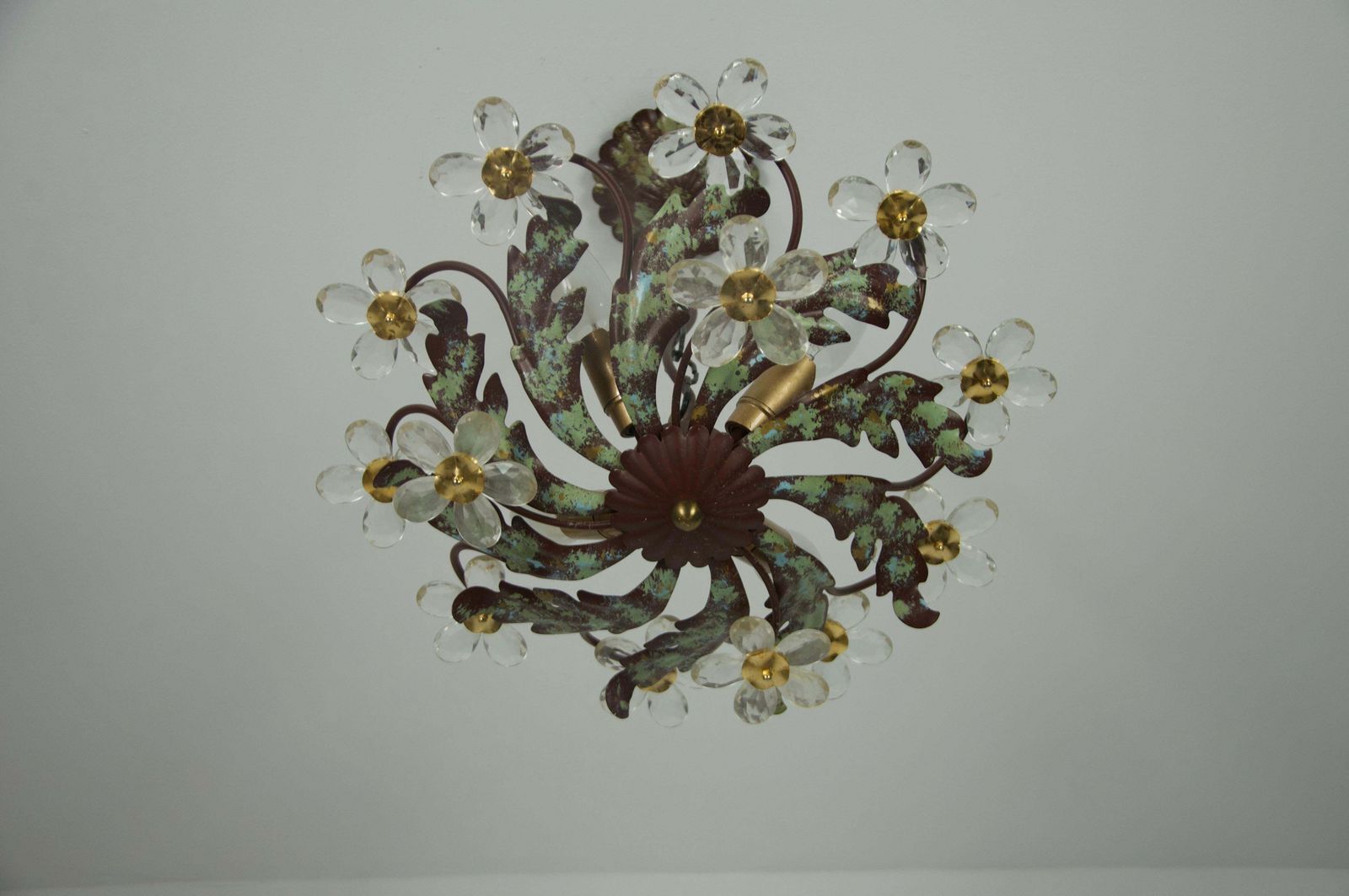 photo furniture Green Florentine Flower Shape Ceiling Lamp By Banci Firenze, Italy, 1970s
