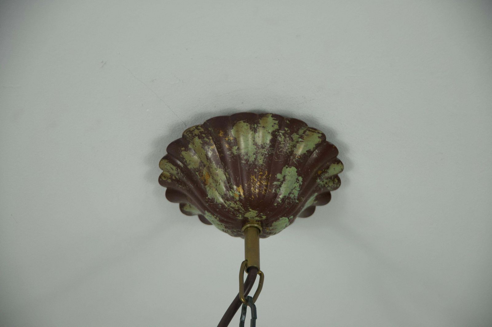 987.0 Green Florentine Flower Shape Ceiling Lamp By Banci Firenze, Italy, 1970s photo