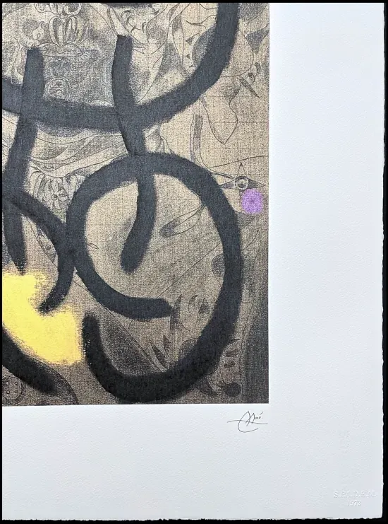After Joan Miro Autoretrat Signed And Numbered Lithograph photo Art