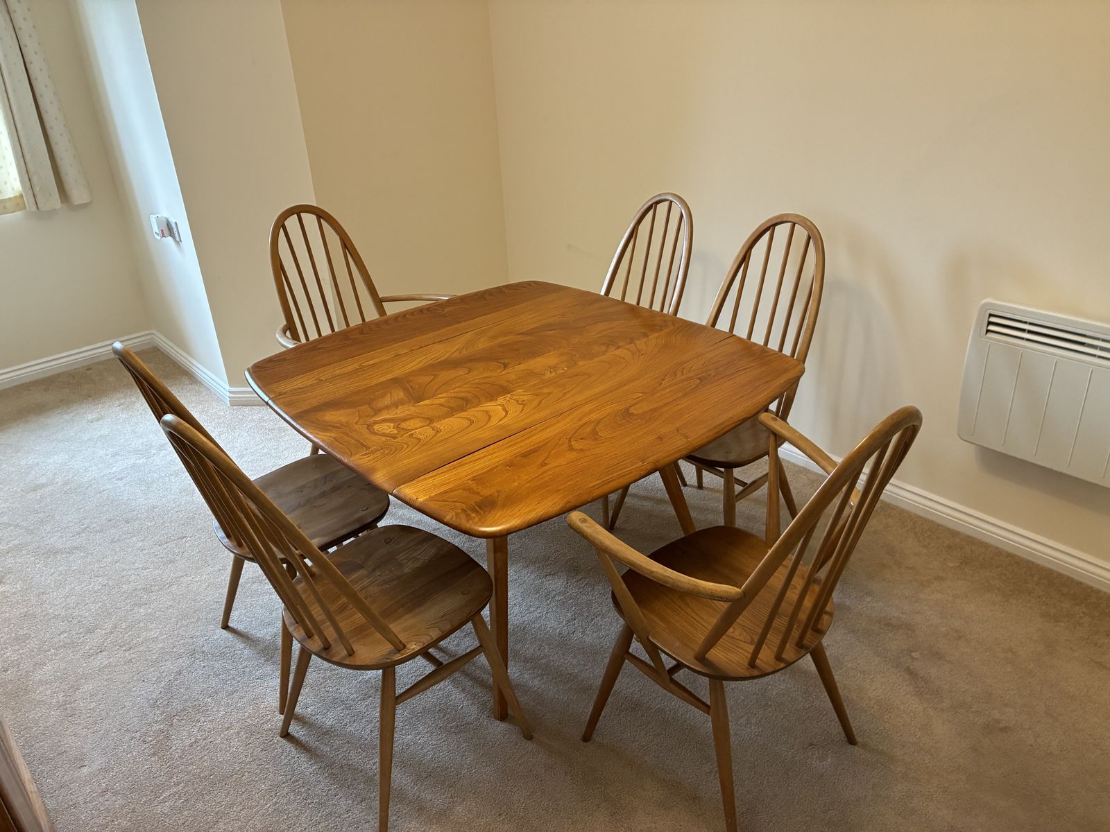 Period Ercol Square Folding Dining Table With Curved Edges photo furniture