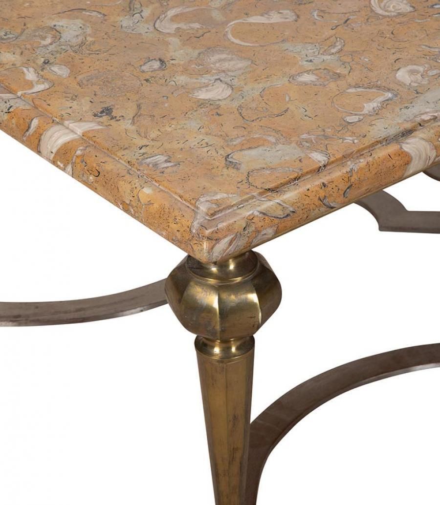 20th Century French Fossilised Marble Top Coffee Table photo vinterior
