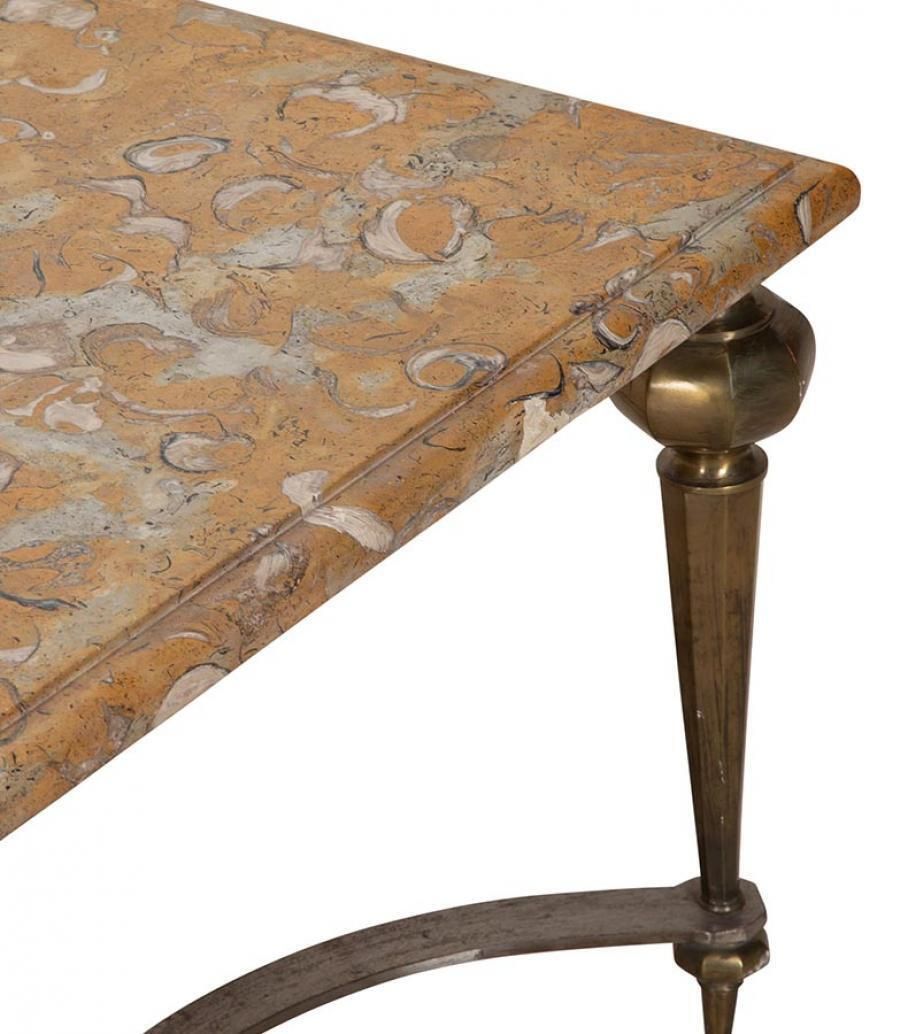 20th Century French Fossilised Marble Top Coffee Table photo vintage