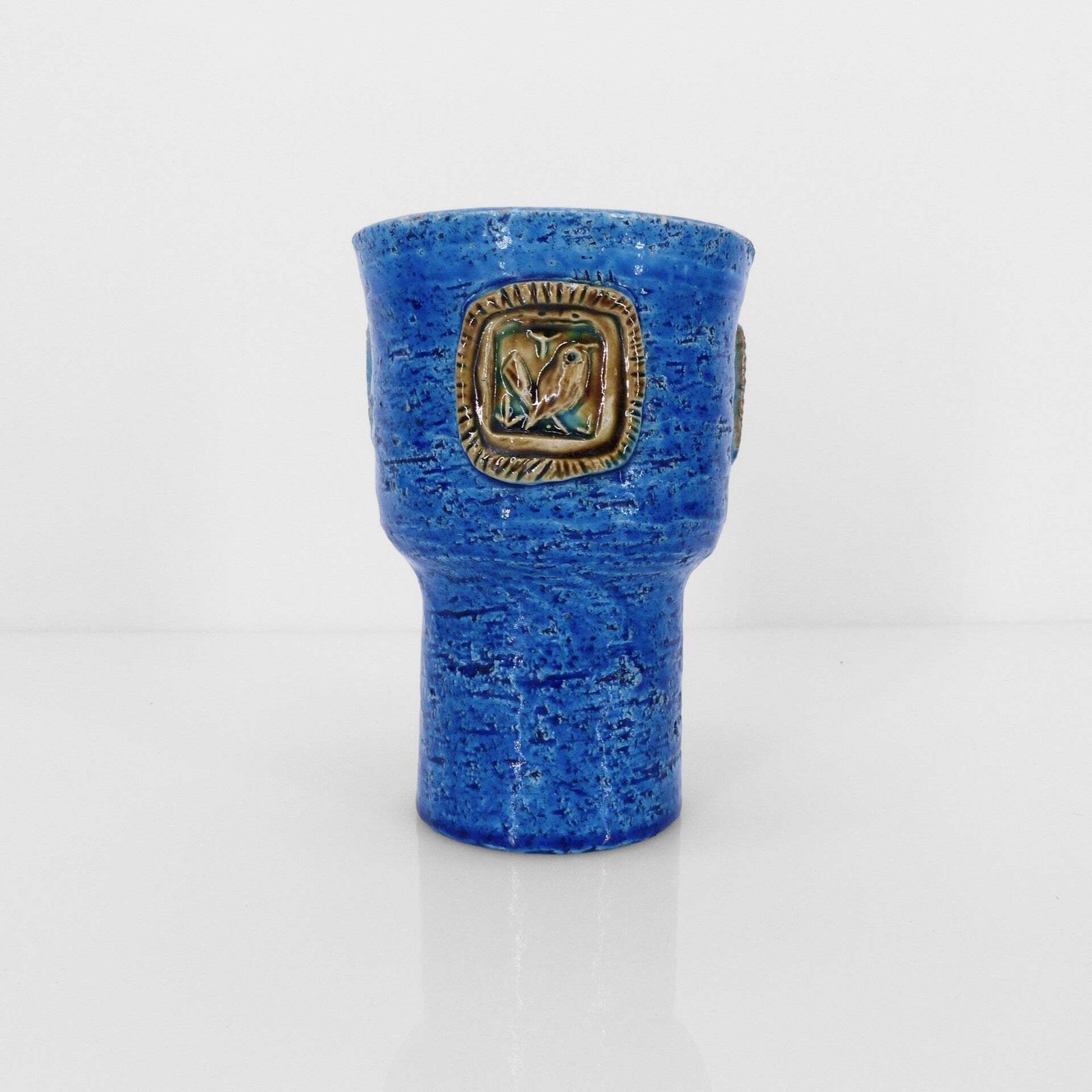 Rimini Blu Ceramic Mug Vase By Aldo Londi For Bitossi Italy 1970