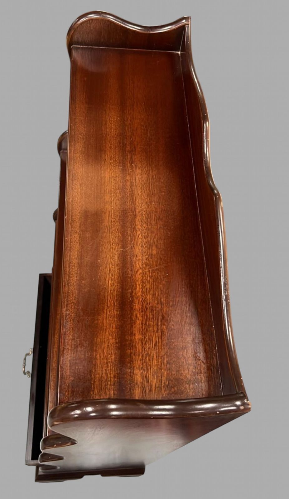 Mid Century Mahogany Veneered Four Shelf Waterfall Bookcase photo 295.0