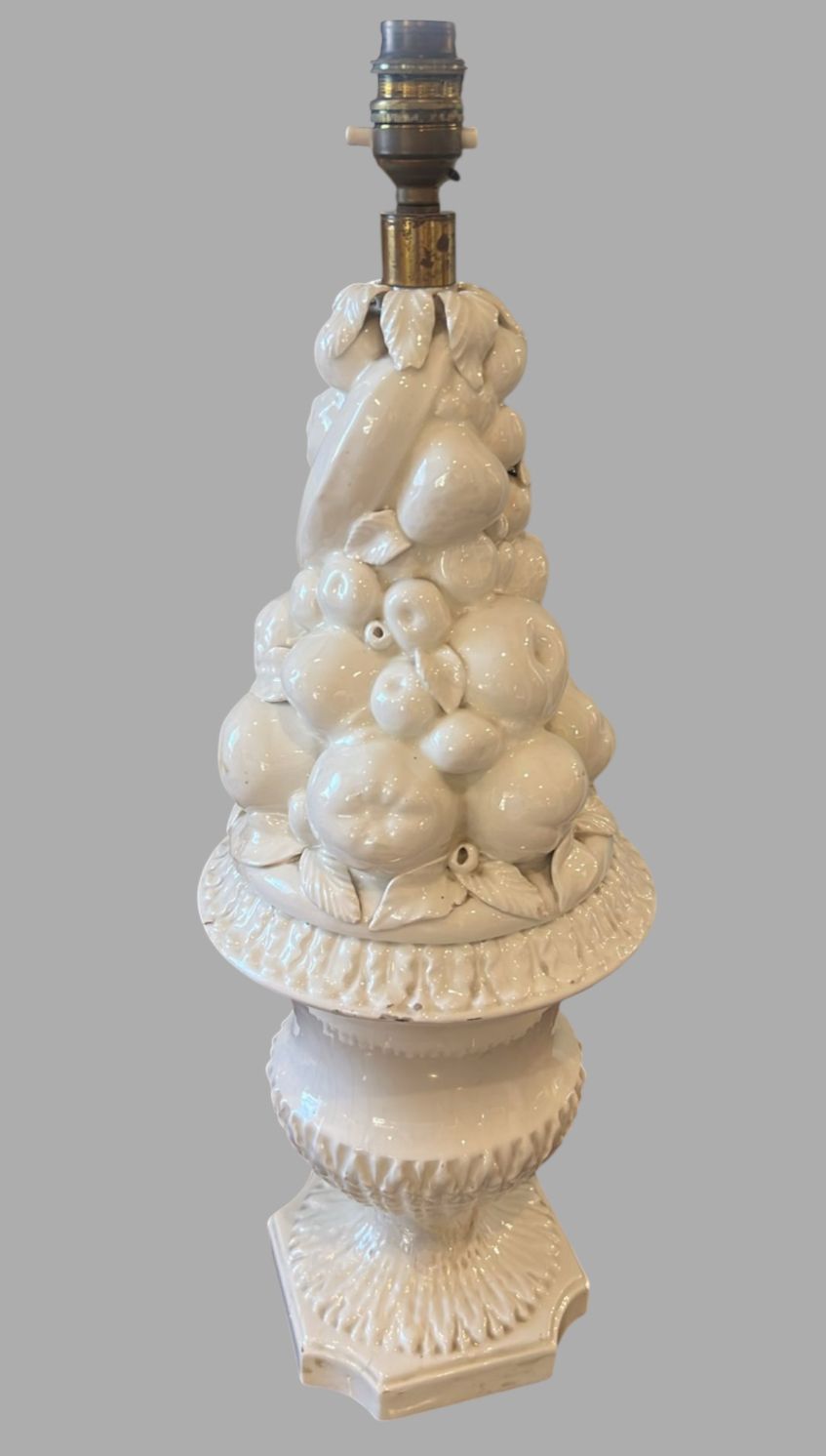 A Mid Century Ceramic Fruit Lamp Made In Manise, France. Stamped And Marked photo furniture