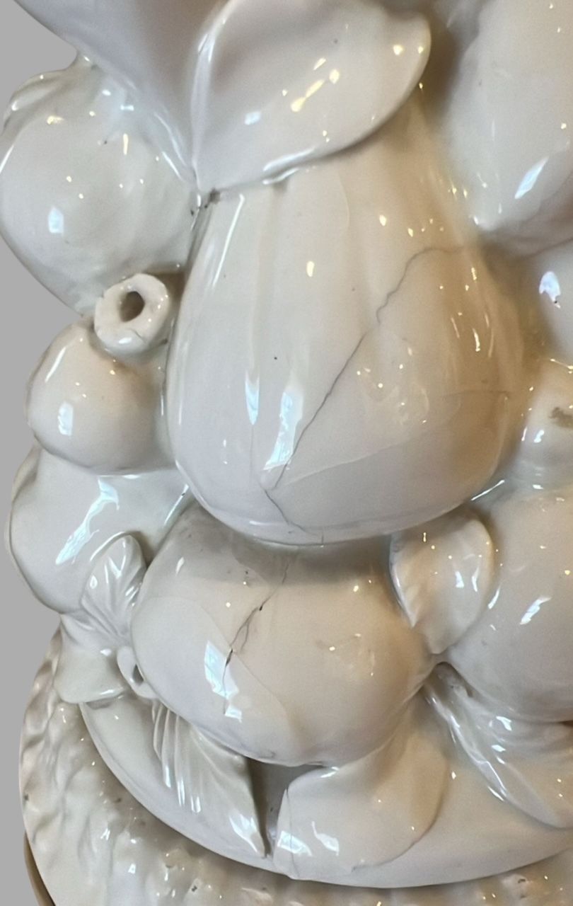 A Mid Century Ceramic Fruit Lamp Made In Manise, France. Stamped And Marked photo for sale