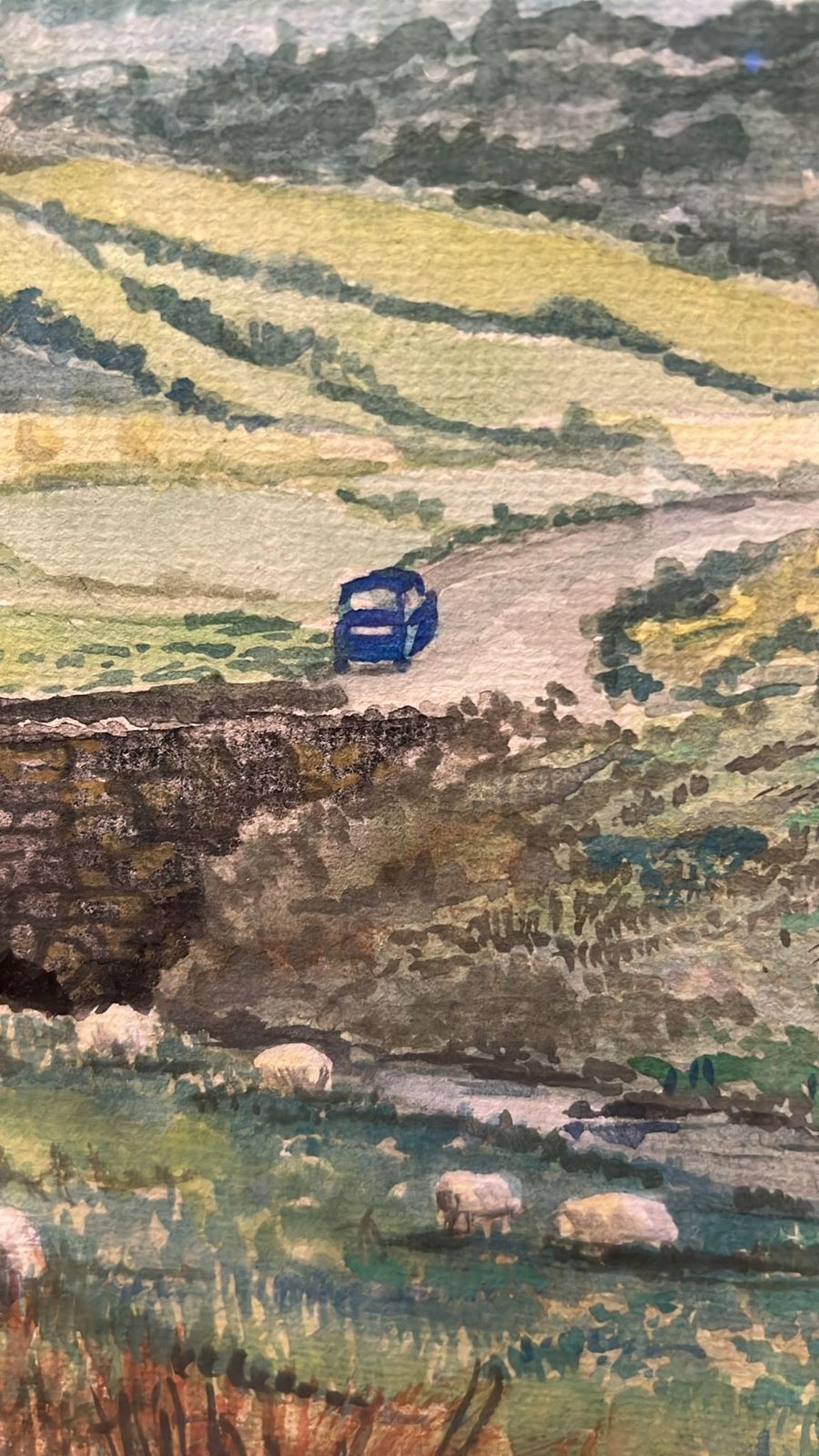A Pastoral Watercolour Of The Maamturk Mountains, Co. Galway photo Art