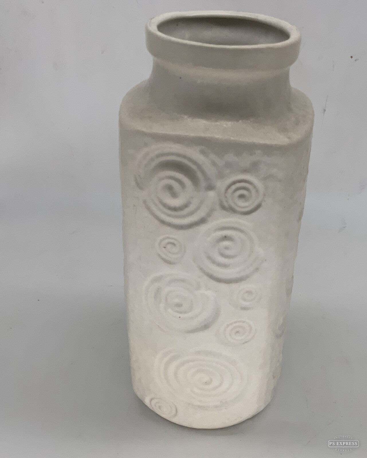 Scheurich White Jura 70s Fat Lava German Pottery Vase 282 26cm Mcm photo for sale