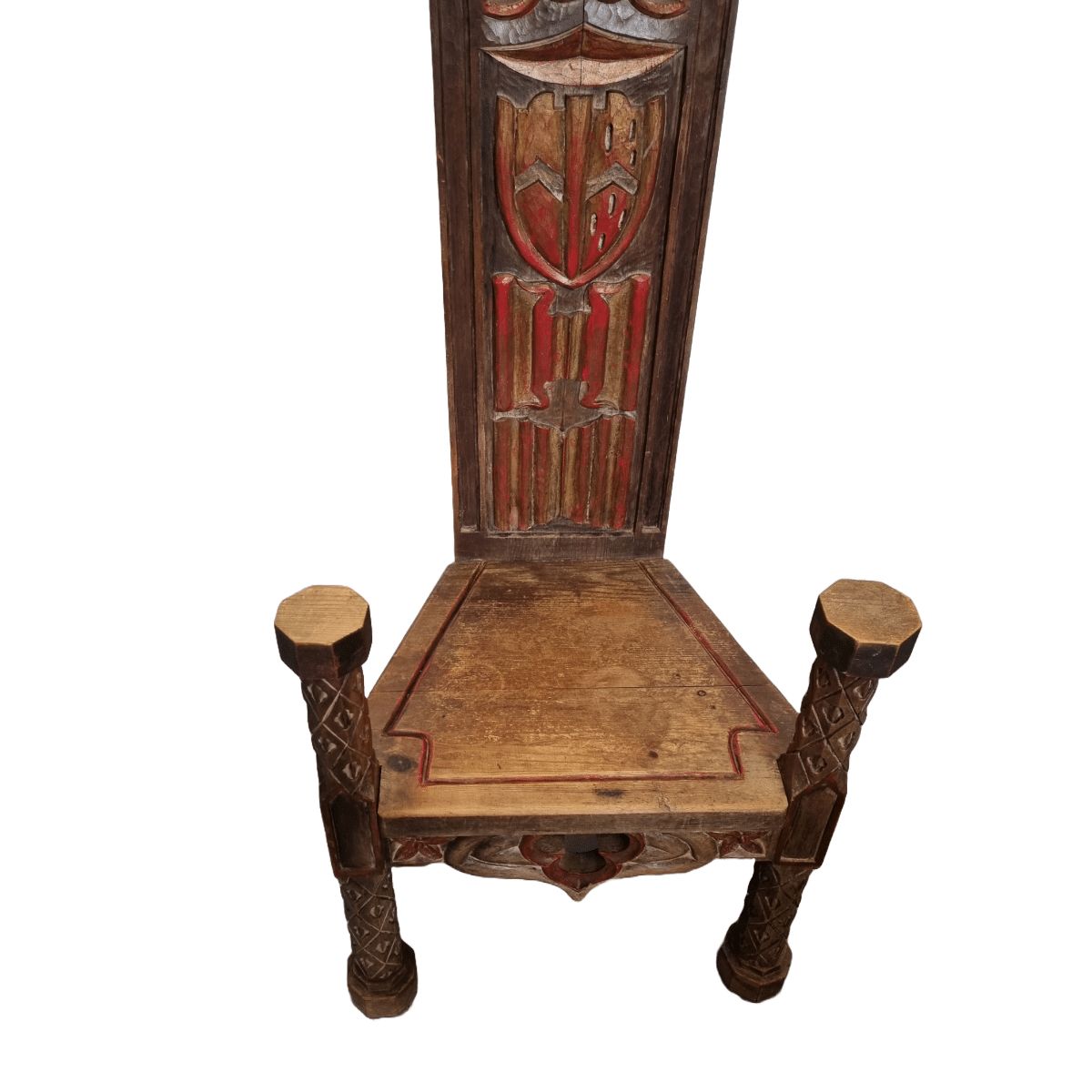 Spanish Hand Carved Gothic Style Chair, 1st Half 1900s photo furniture