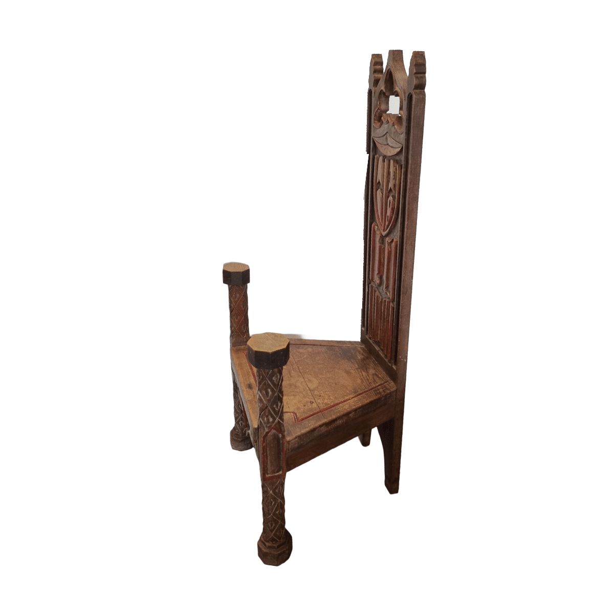 Spanish Hand Carved Gothic Style Chair, 1st Half 1900s photo Furniture