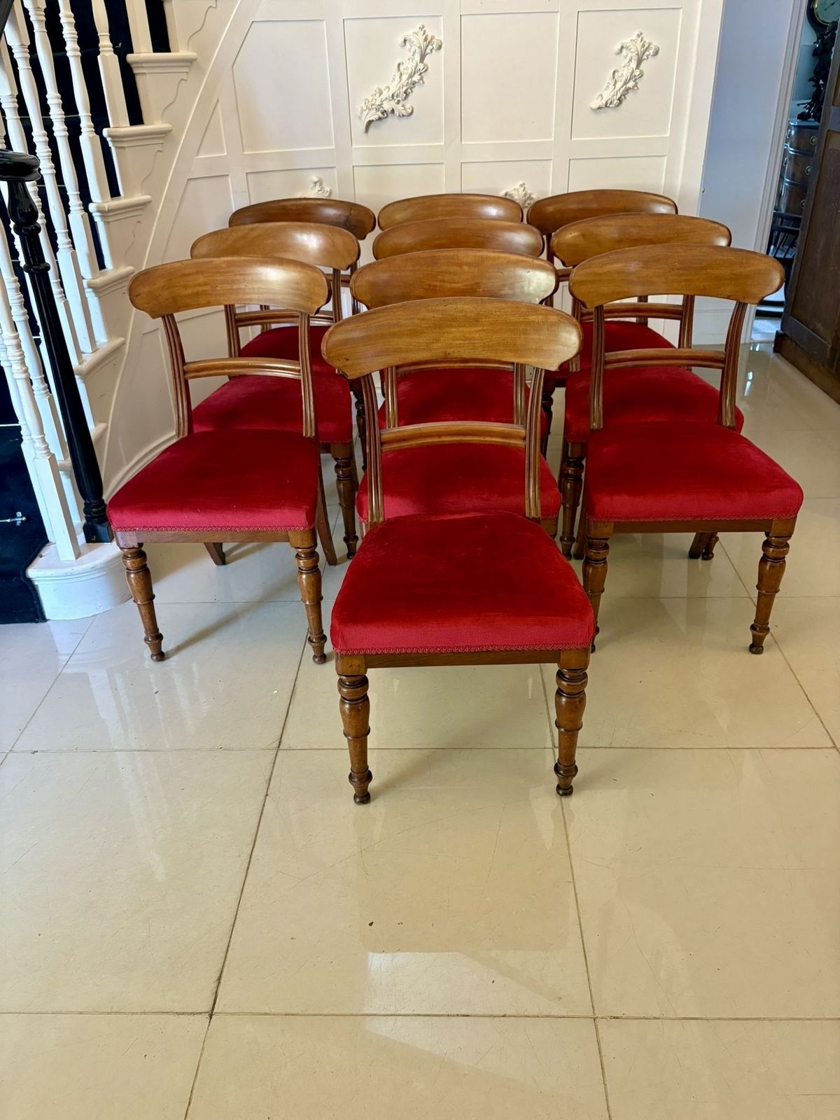 Set Of 10 Antique 19th Century Quality Mahogany Dining Chairs By Holland And Sons photo vinterior