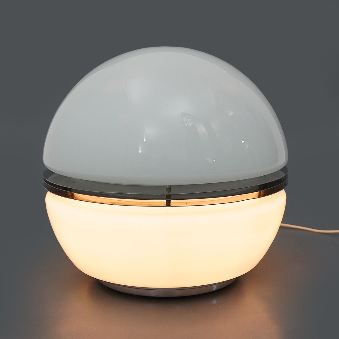 Lighting White Glass Table Lamp By Enrico Tronconi For Tronconi, 1970s photo