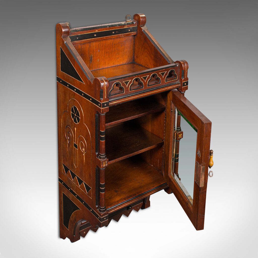 Antique Reception Hall Cabinet, English, Cupboard, Aesthetic Period, Victorian photo furniture