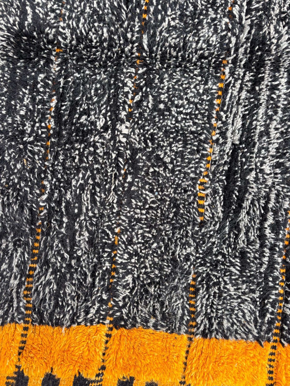 photo for sale Black & Yellow Moroccan Mrirt Wool Rug 190x250 Cm Handwoven Berber Carpet, Modern Geometric Wool Rug, Bold Artisanal Decor