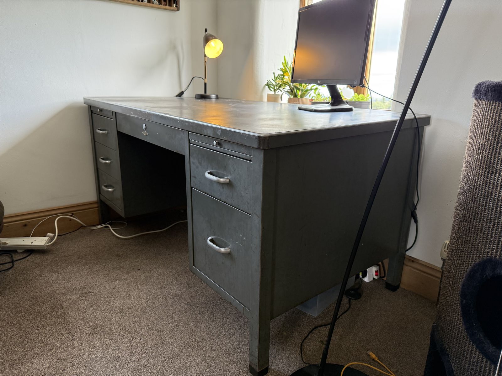 Metal Art Twin Pedestal Industrial Desk 1950s