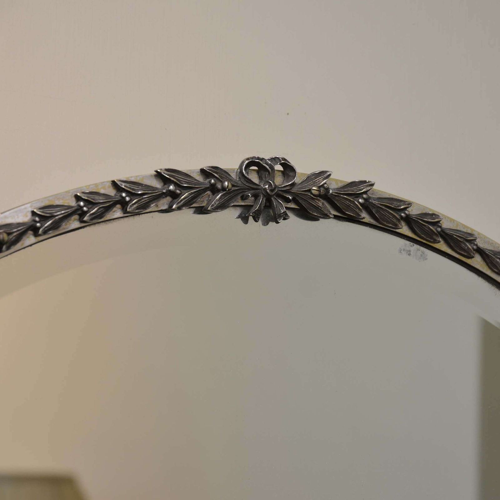 Mid Century French Nickel Plated Round Mirror photo for sale