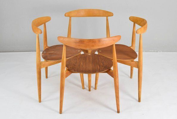 Fh4103 Heart Dining Chairs By Hans Wegner For Fritz Hansen, Denmark, 1950s, Set Of 4 photo 3428.0