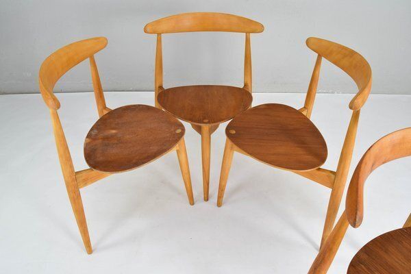 Fh4103 Heart Dining Chairs By Hans Wegner For Fritz Hansen, Denmark, 1950s, Set Of 4 photo buy