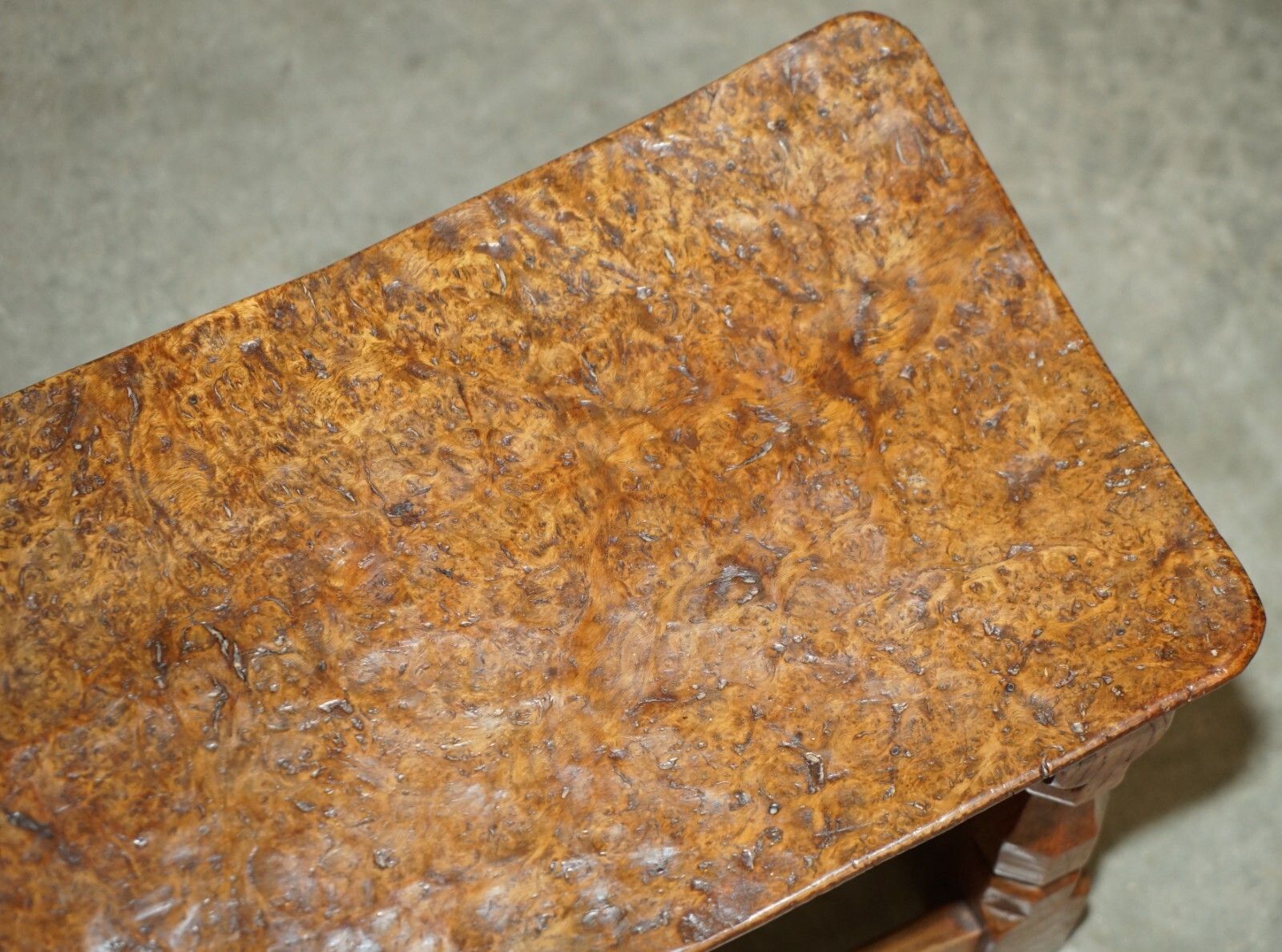 Important 1930's Burr Oak Robert Mouseman Thompson Stool With Period Curved Top photo buy