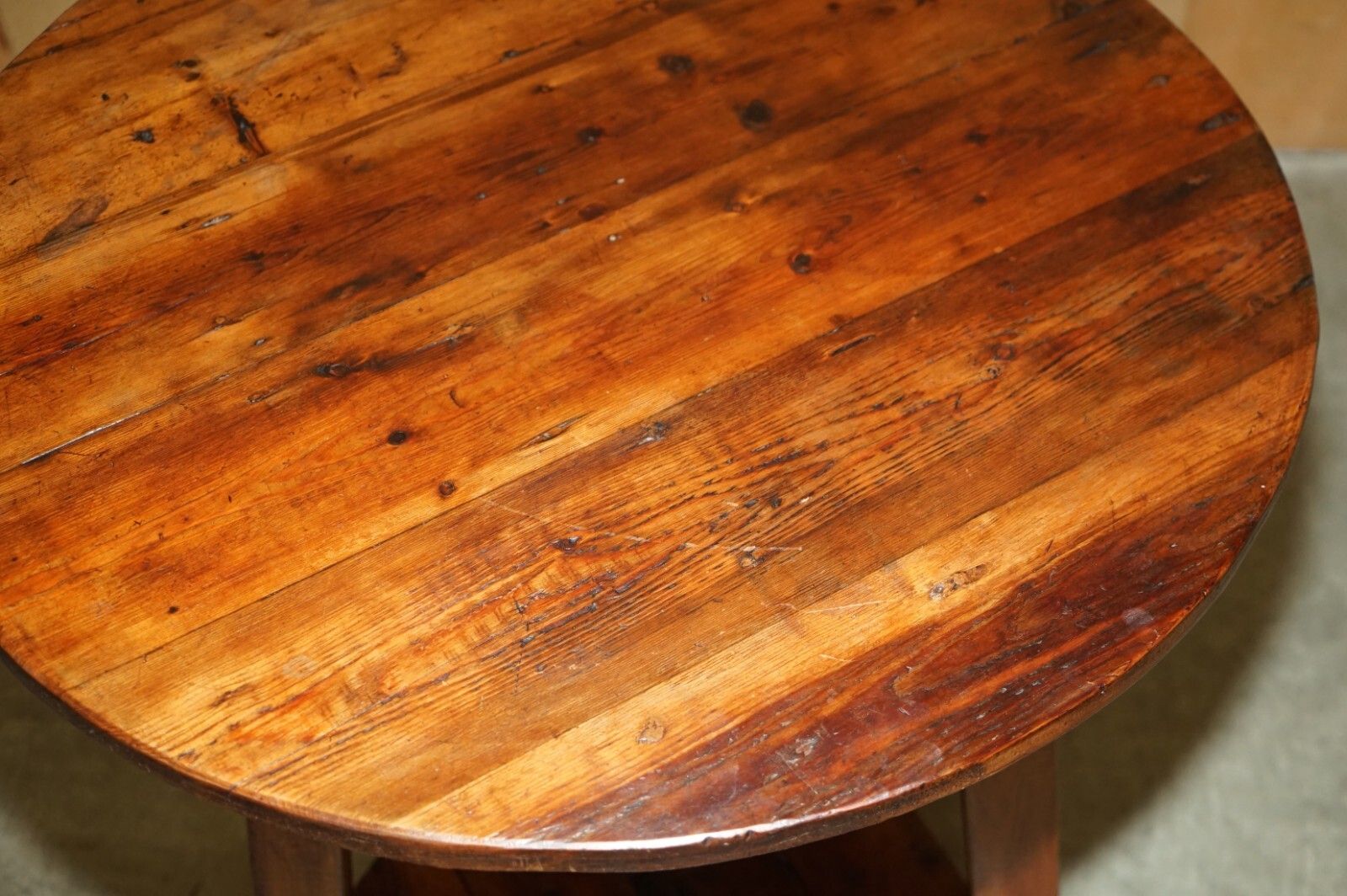 19th Century Primative Pine Cricket Table Stunning Timber Patina Must See Pics photo buy