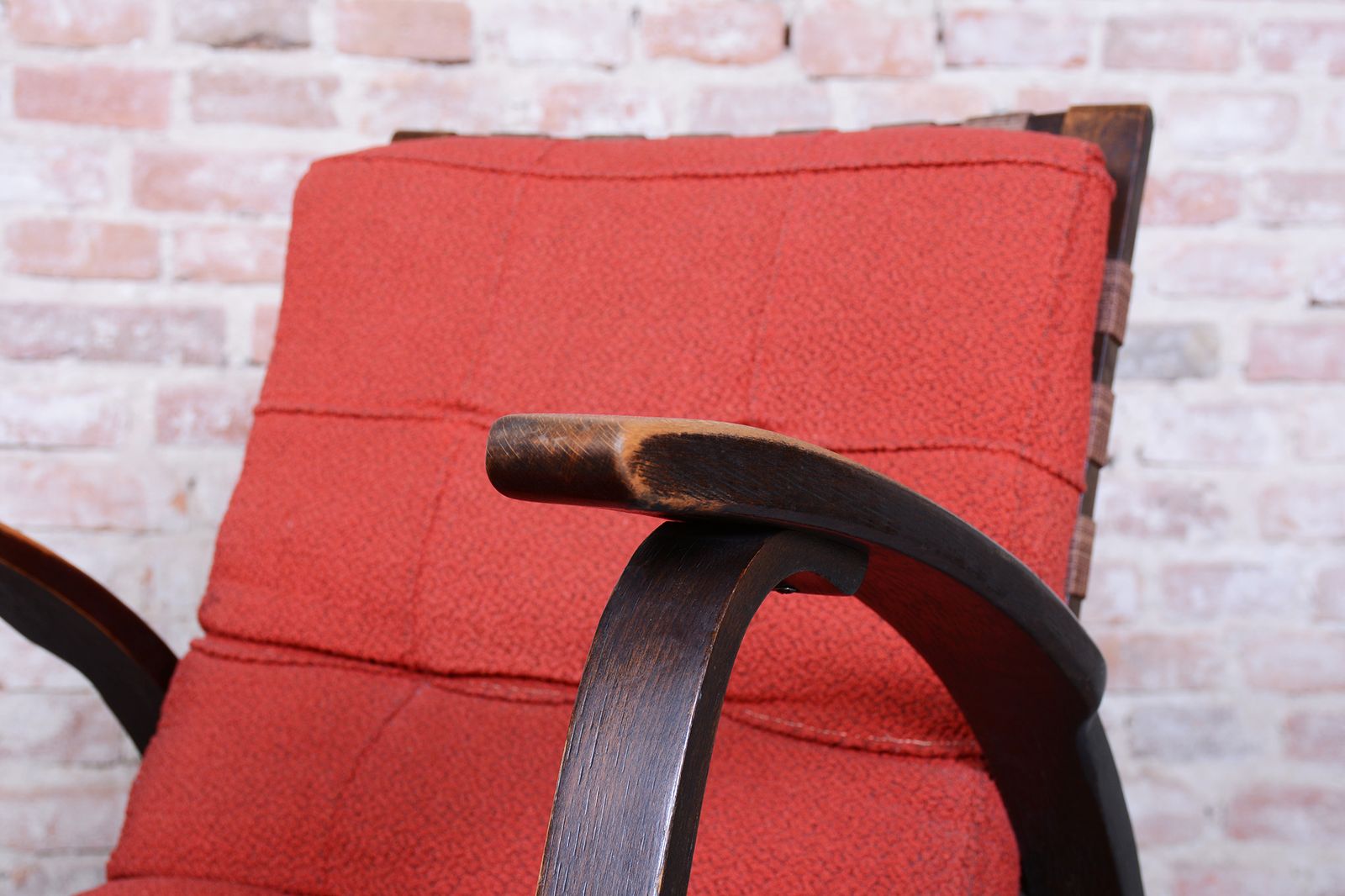 Pair Of Restored Art Deco Armchairs, Designed By Jan Vaněk, Oak, Czech, 1940s photo vintage