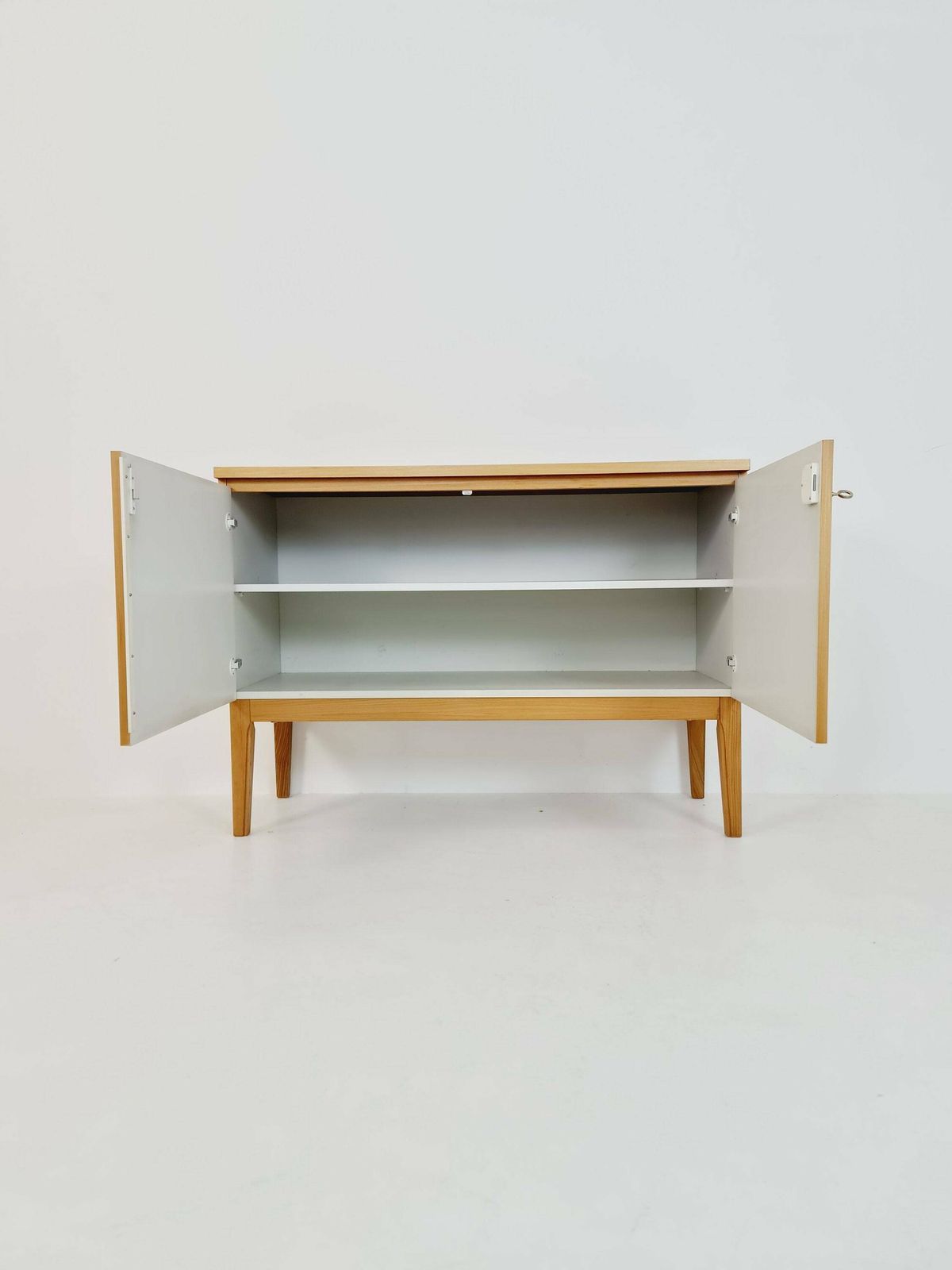 German Mid Century Oak Record Cabinet, Sideboard By Flb Möbel Fabrik, 1950s photo for sale
