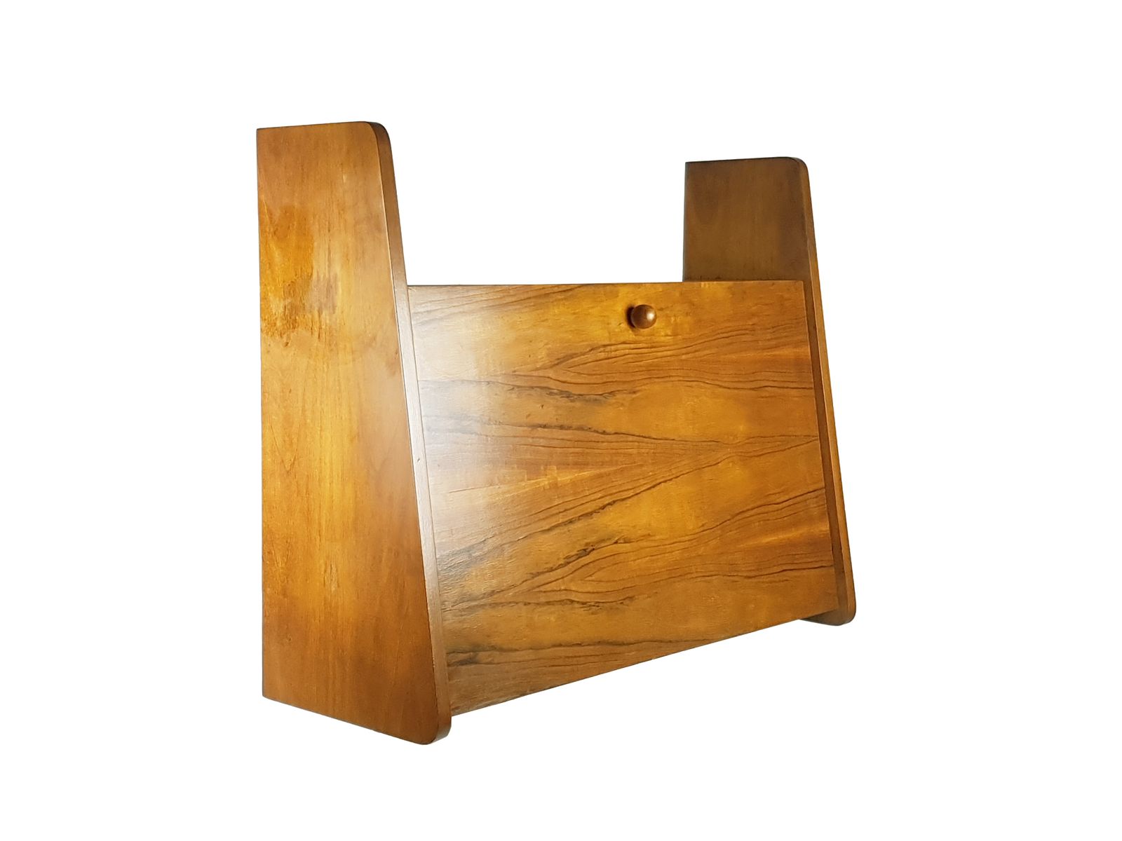 Mid Century Modern Wooden Drop Off Wall Secretary Attributed To Marcel Gascoin, 1950s photo furniture
