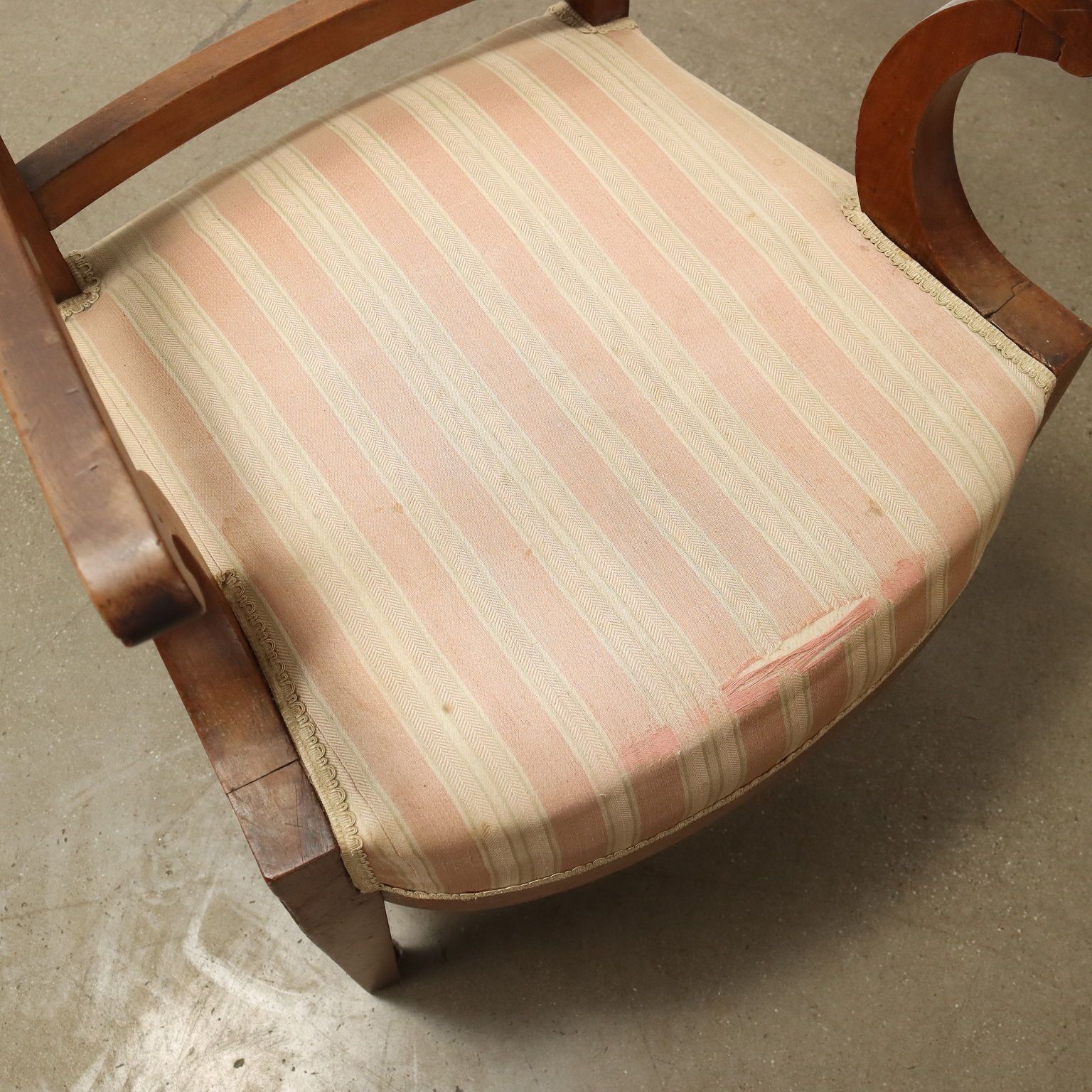 photo furniture Antique Directoire Armchairs Cherrywood Fabric XVIII XIX Century