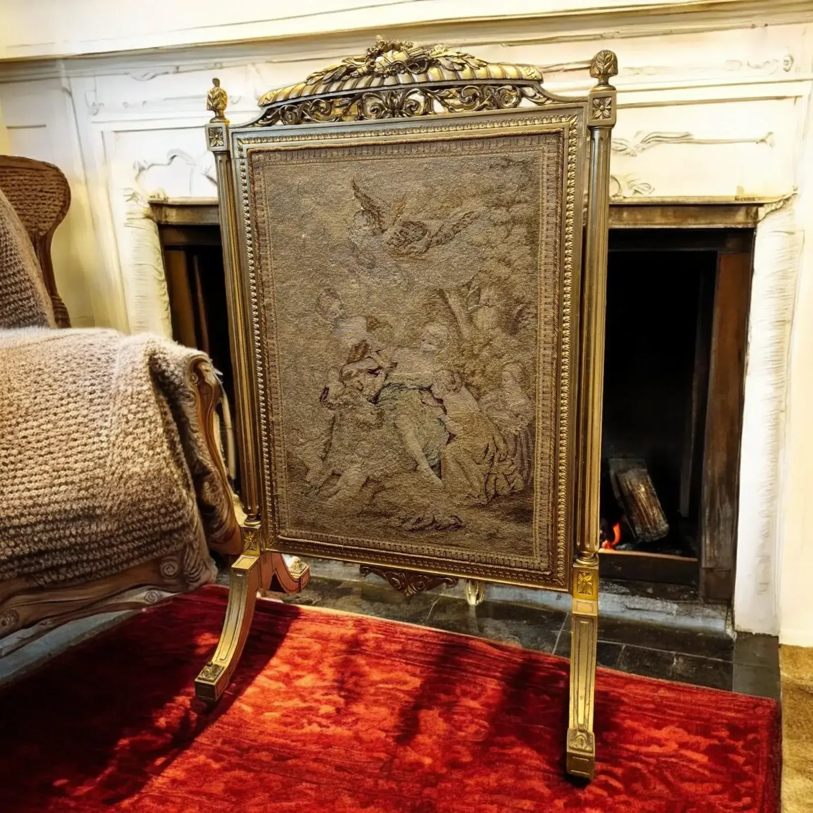 Louis XV Style Gilded Wood Firescreen, 19th Century photo furniture