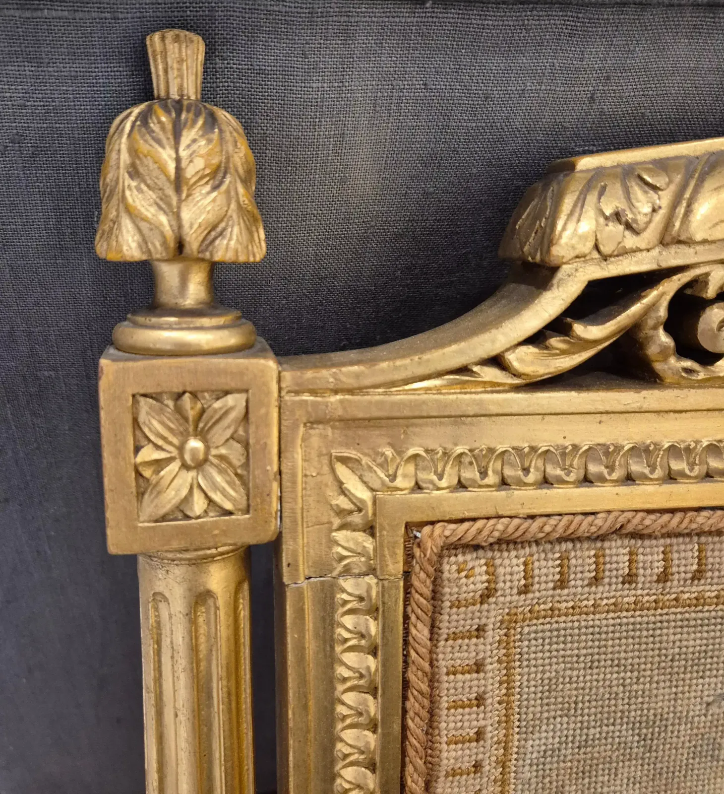 Louis XV Style Gilded Wood Firescreen, 19th Century photo vintage