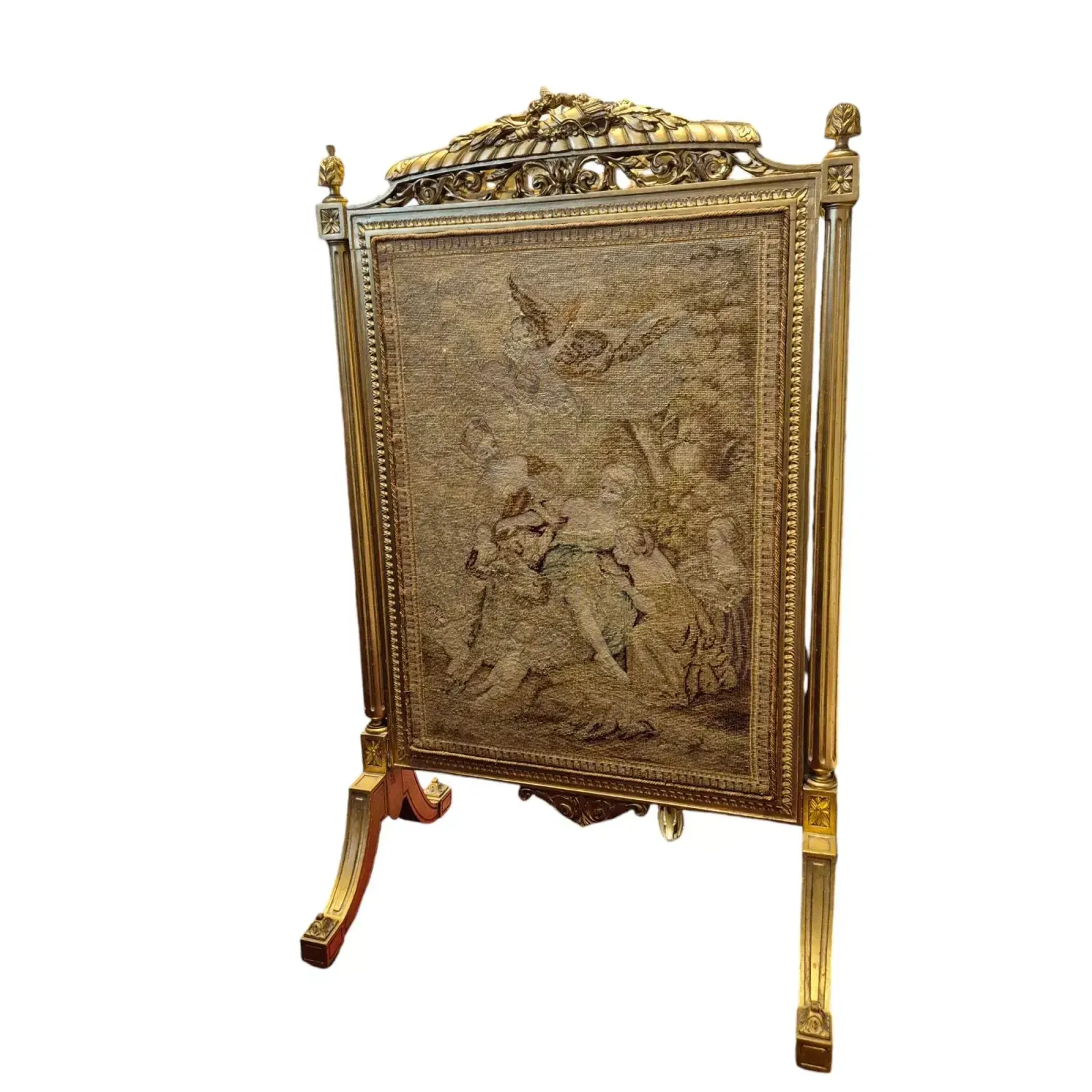 photo buy Louis XV Style Gilded Wood Firescreen, 19th Century