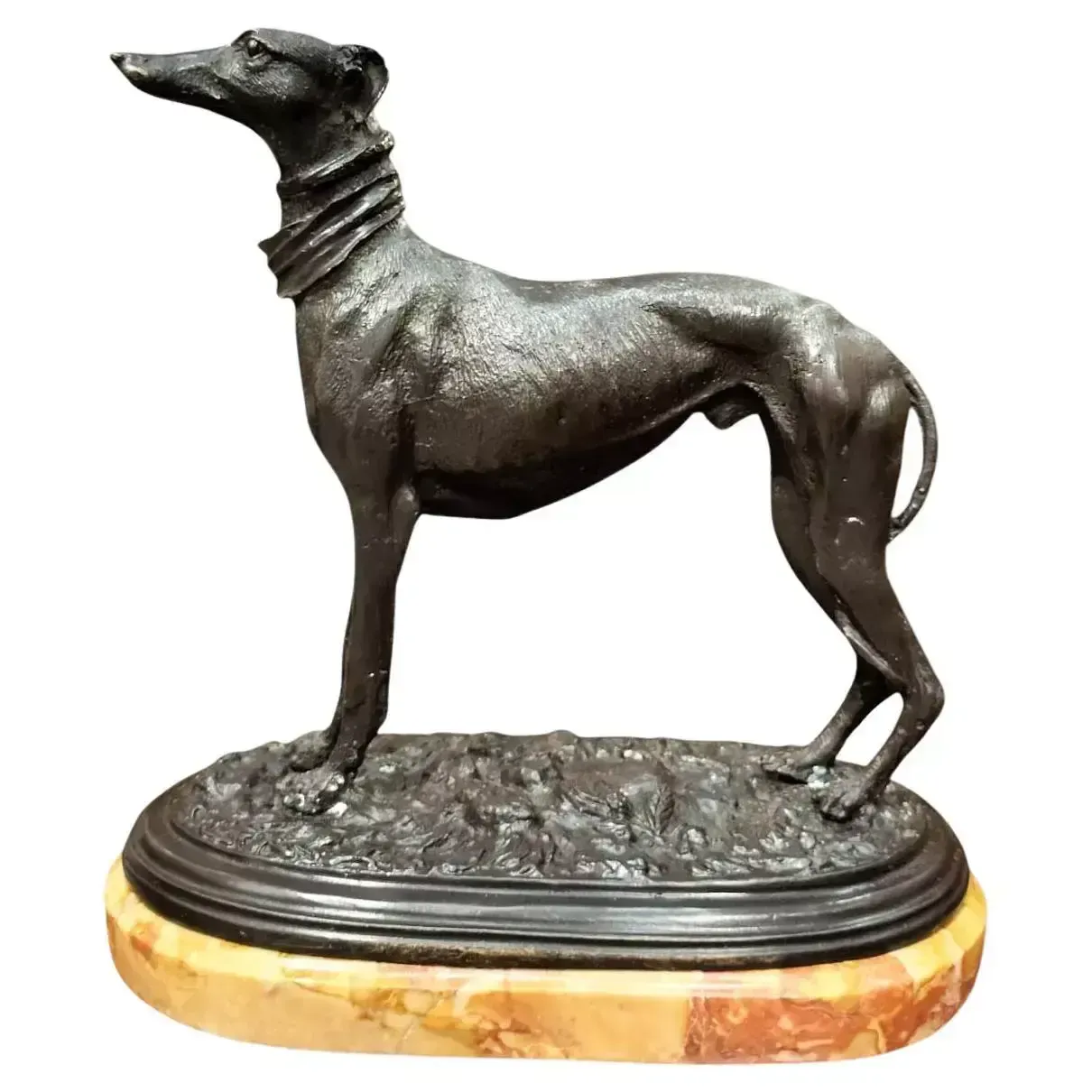 19th Century Statue Of A Greyhound In Bronze, In The Style Of Pierre Jules Mêne