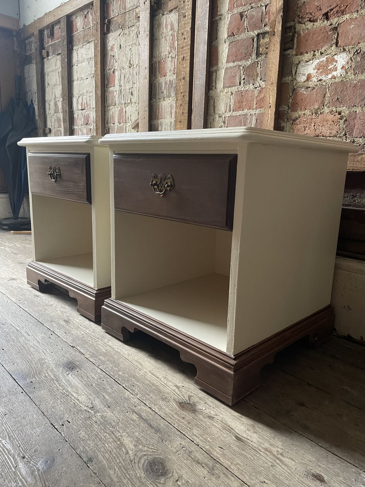 Pair Younger Bedside Tables Refinished photo vintage