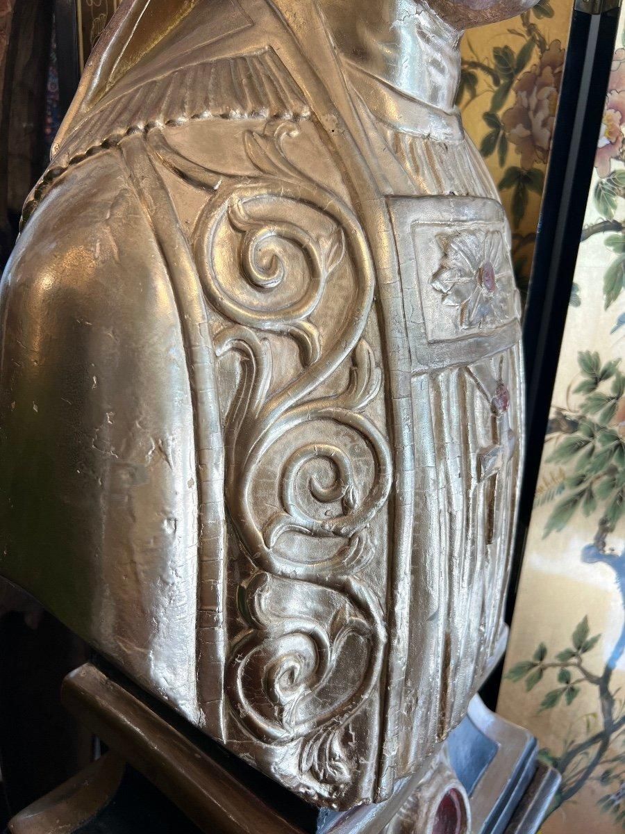photo vinterior Late 17th Century Reliquary Bust Of A Bishop In Gilded Wood