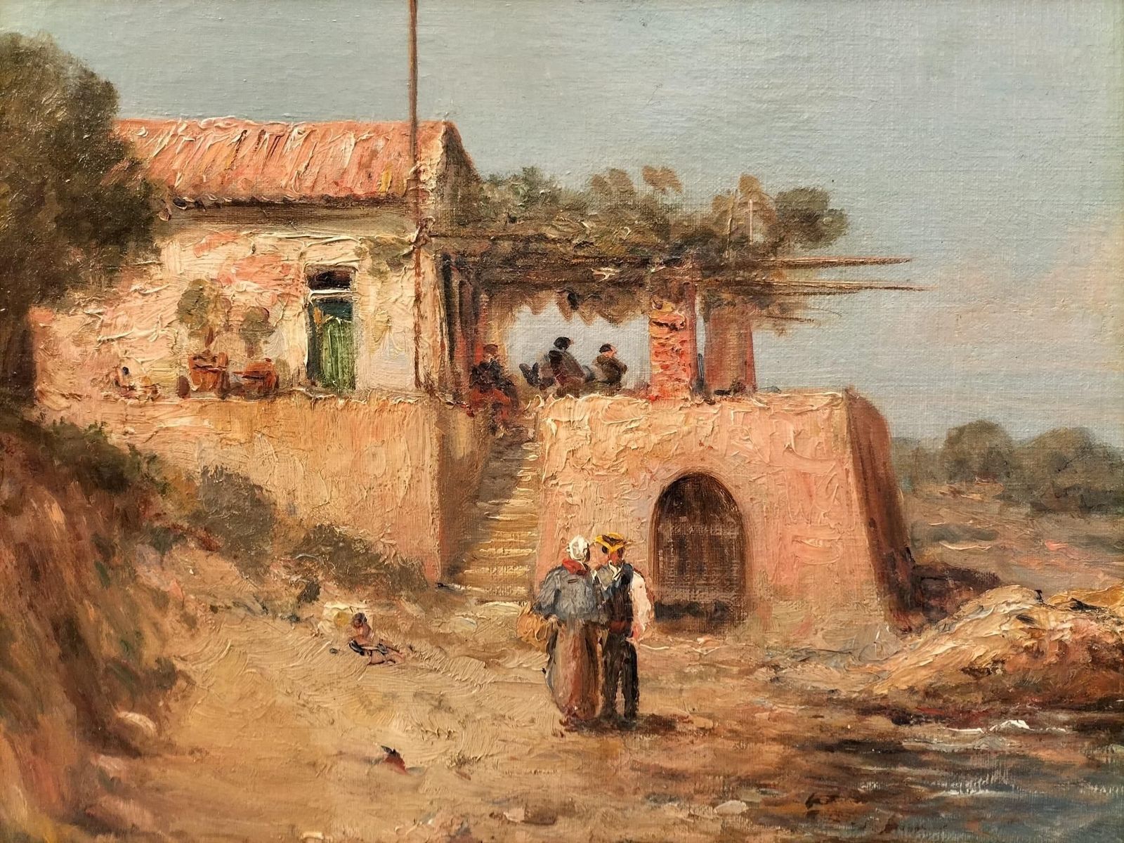 19th Century Oil Painting Of A French Coast By Emile Godchaux (1860 1938) photo buy