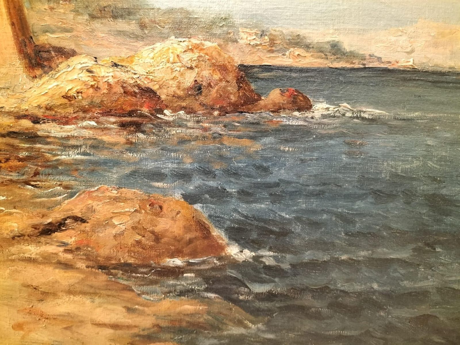 photo furniture 19th Century Oil Painting Of A French Coast By Emile Godchaux (1860 1938)