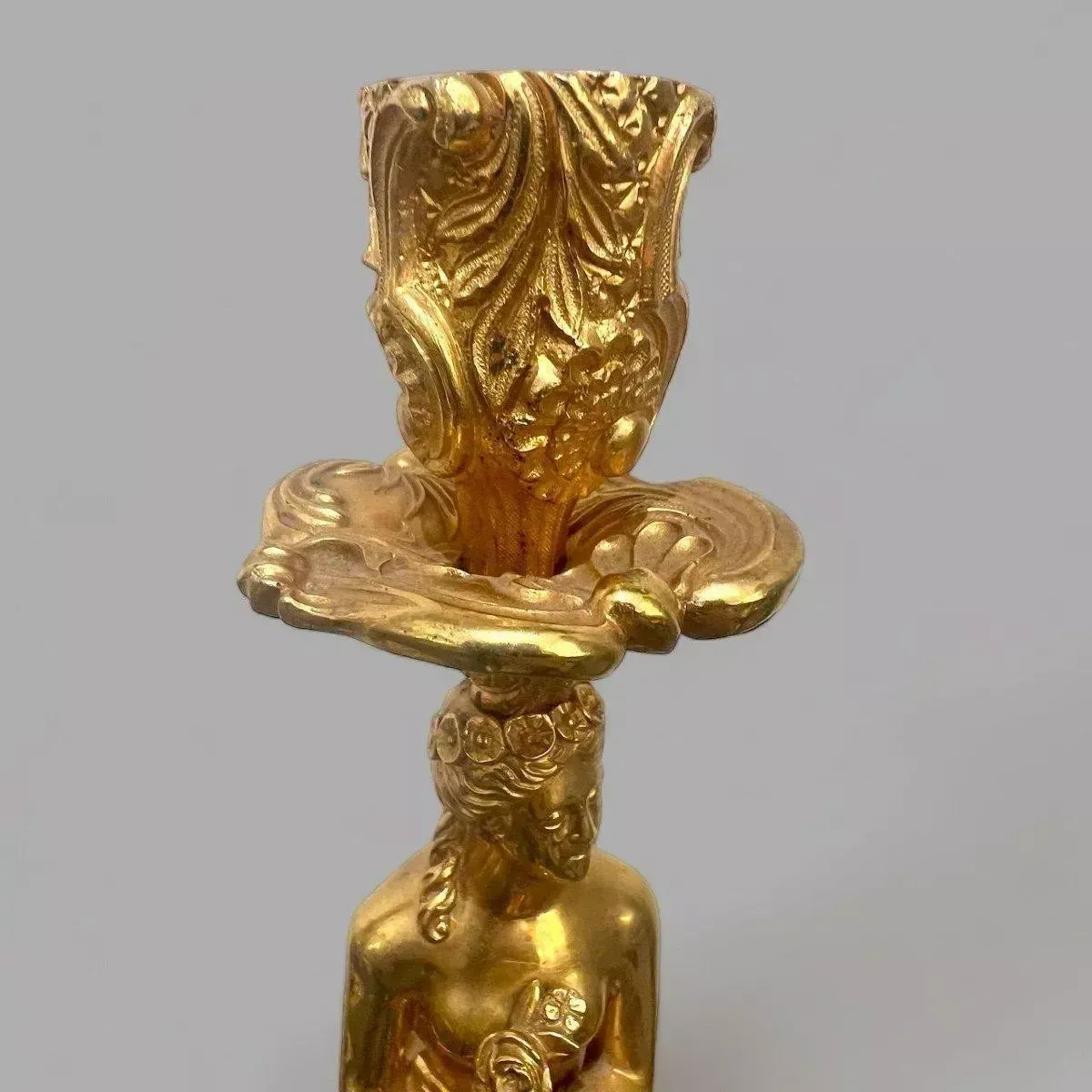 19th Century Pair Of Candlesticks In Gilt Bronze photo Home Decor