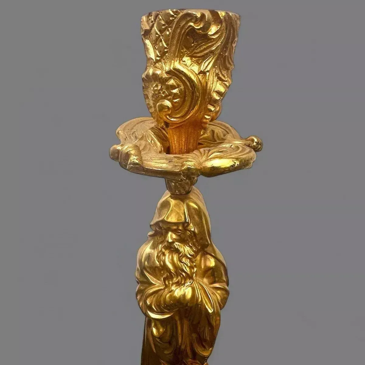 photo for sale 19th Century Pair Of Candlesticks In Gilt Bronze