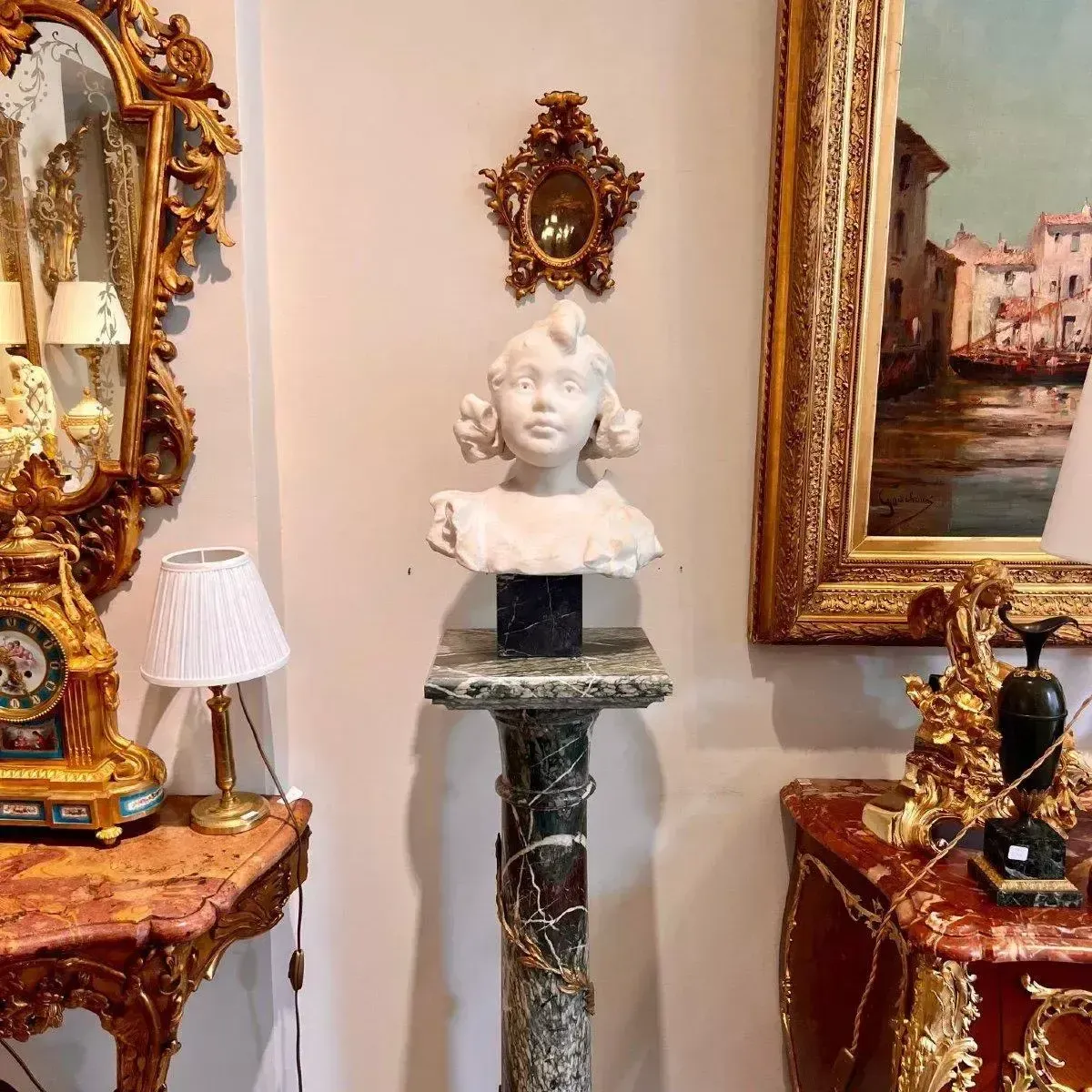 Late 19th Century Carrara Marble Bust Of A Young Girl photo furniture