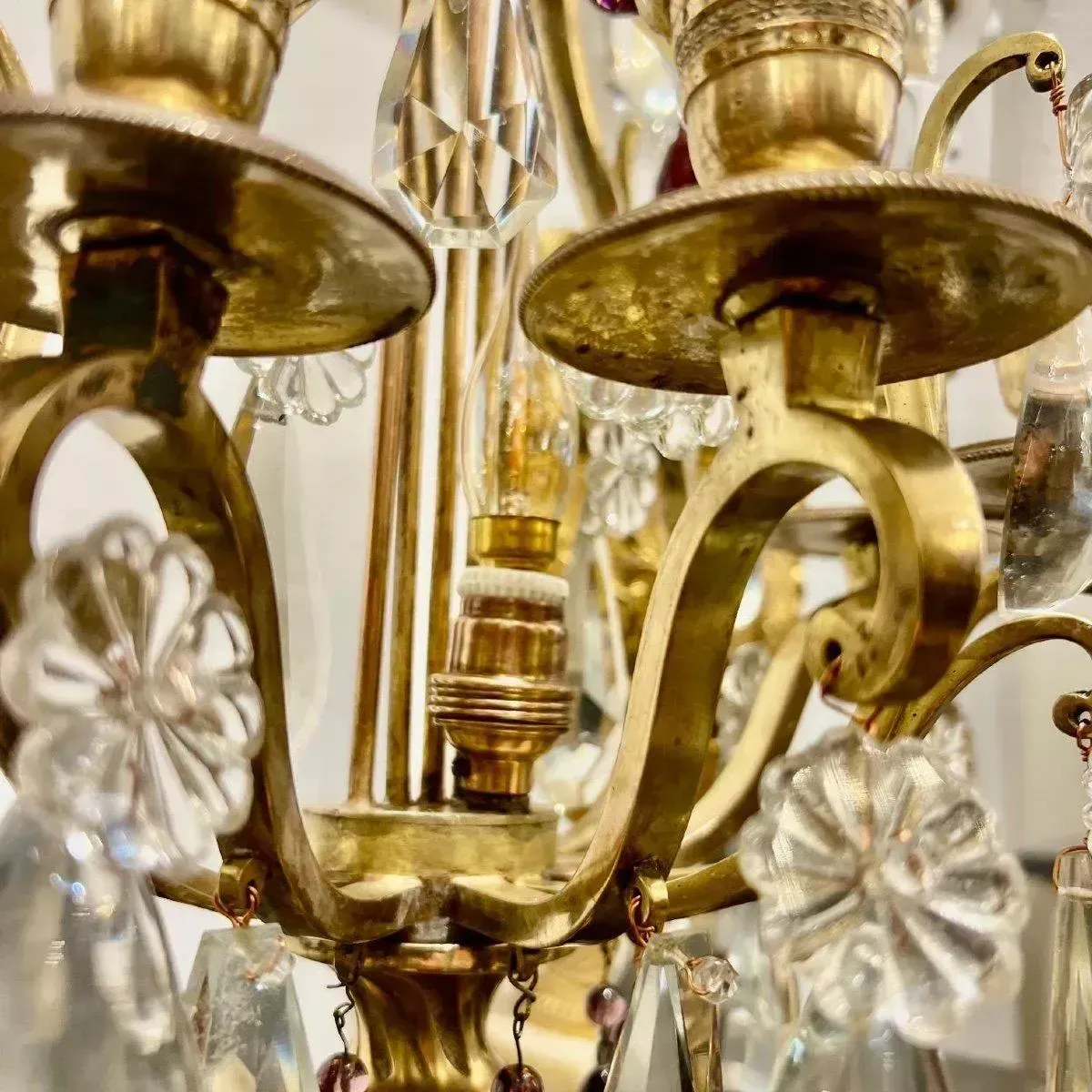 Late 19th Century Pair Of Lyre Shaped Four Light Candelabras photo Lighting