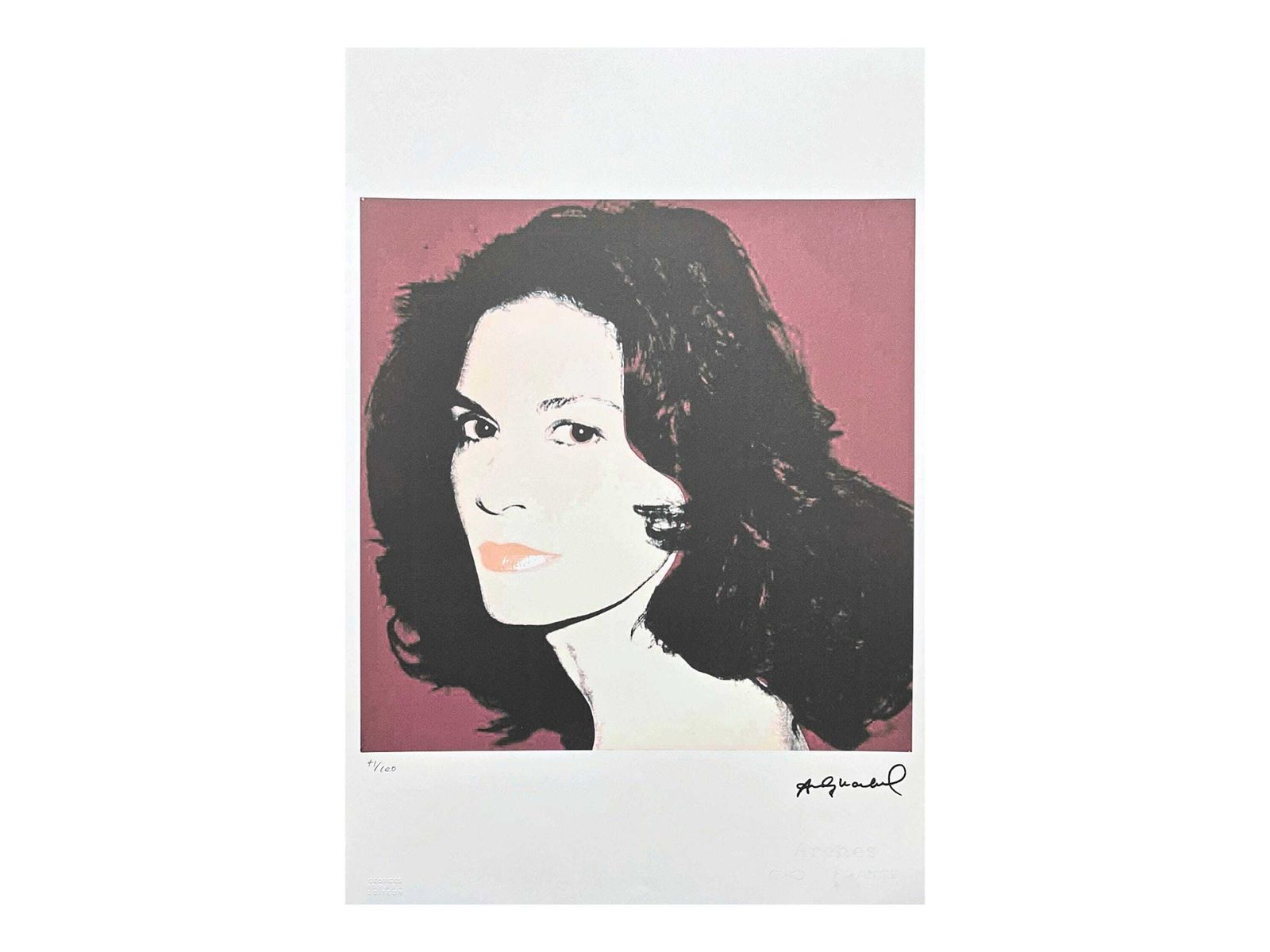 Andy Warhol  Florinda Bolkan   Signed, Numbered Edition Of 100, 38 X 56 Cm, Edition Leo Castelli